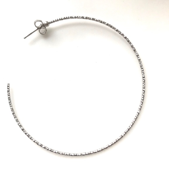 NWT Very large sterling 2.5" diamond-cut hoops - Picture 8 of 8